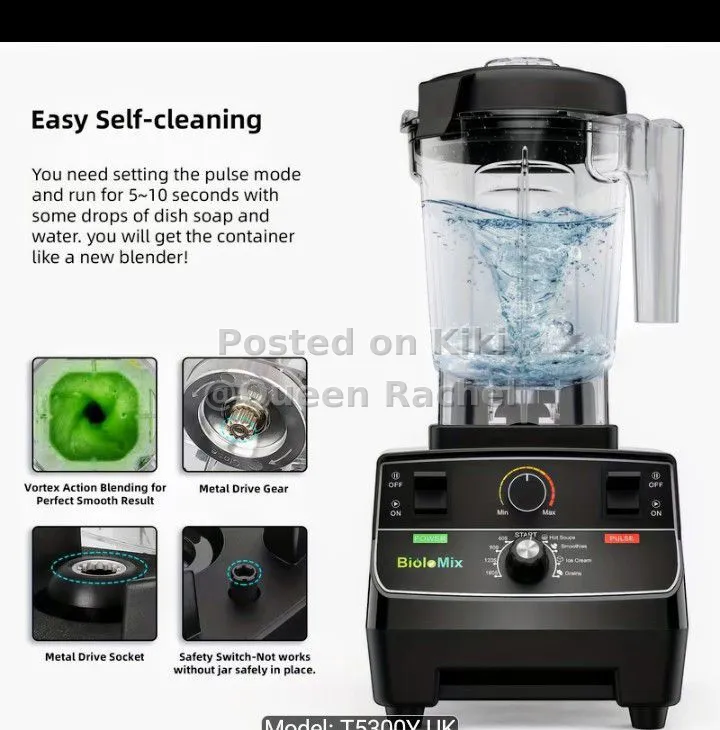 BioloMix 2200W Professional Kitchen Blender with 2L Jar & 600ml Portable Cup
