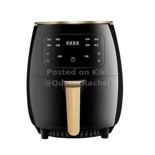 Digital Air Fryer with Gold Trim and Pull-Out Basket