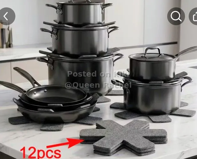 Black Cookware Set 12pcs with Pots, Pans and Lids